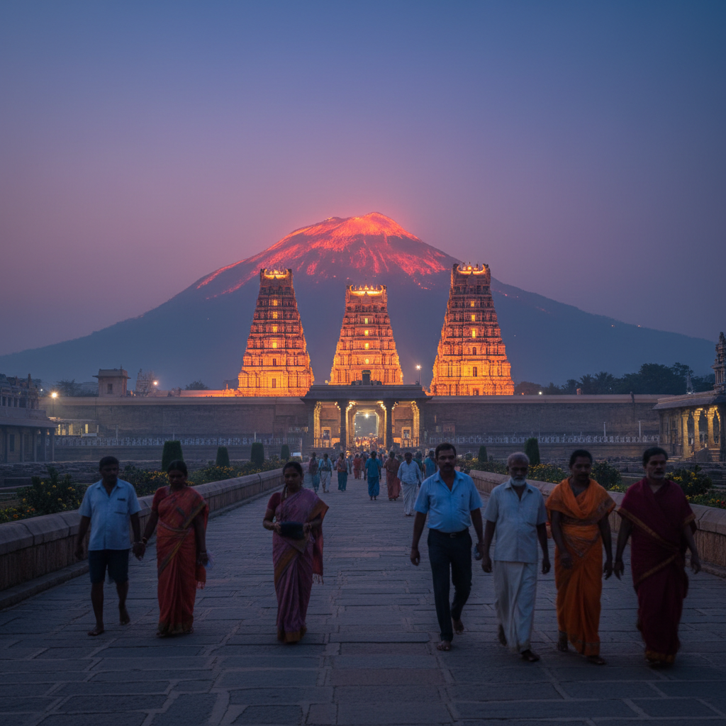 The magnificent Arunachaleswarar Temple representing the fire element on a Pancha Bhoota Sthalam tour.