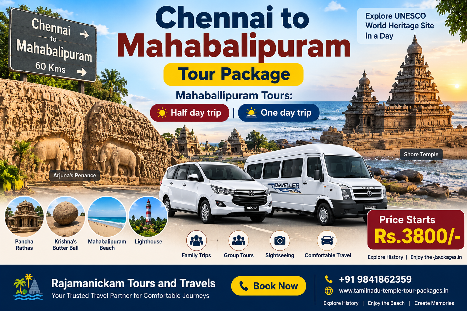 Chennai to Mahabalipuram One Day Trip Itinerary