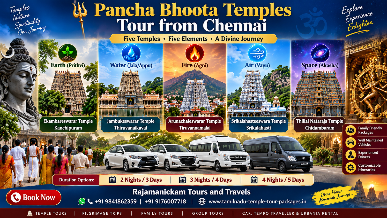 How Many Days Do You Need for a Pancha Bhoota Temples Tour from Chennai