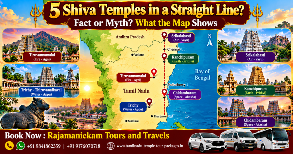 5 Shiva Temples in Straight Line