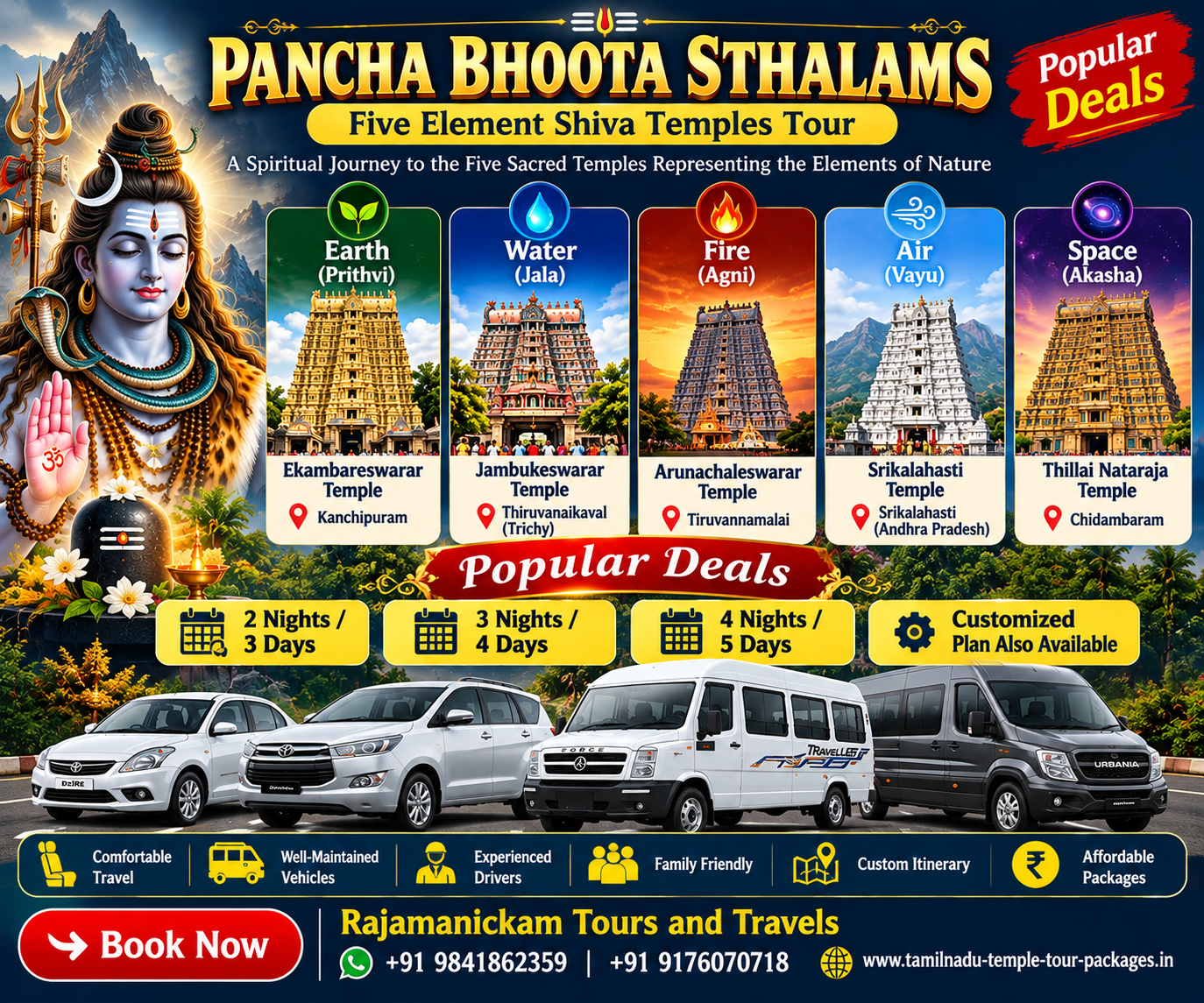 Pancha Bhoota Sthalam Tour